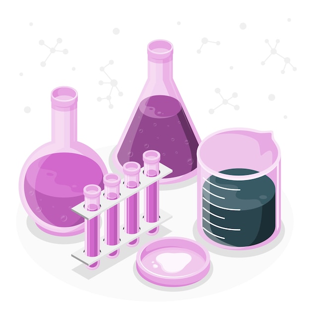 Free vector beaker chemistry concept illustration