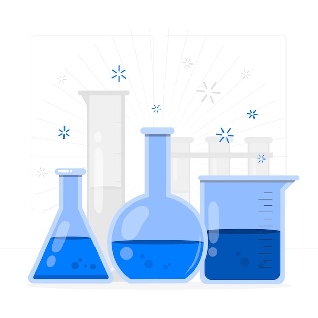 Free vector beaker chemistry concept illustration