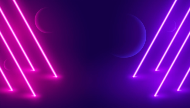 Free Vector beam of neon glowing light rods stage background