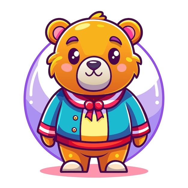 Free Vector bear colorful mascot logo