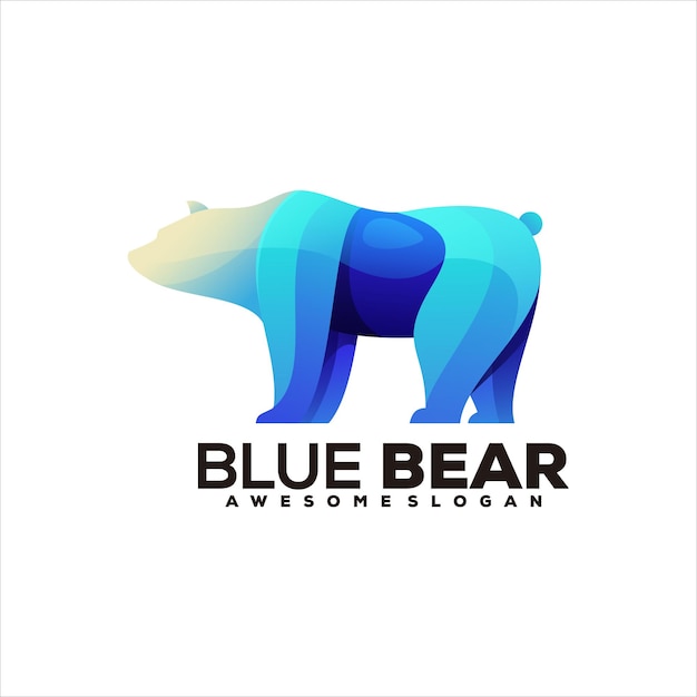 Bear gradient logo illustration vector design