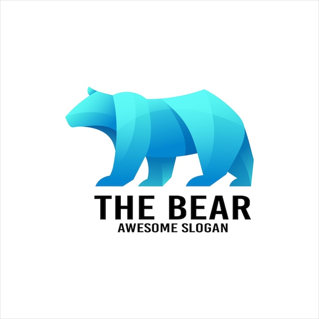 Free vector bear illustration gradient mascot logo