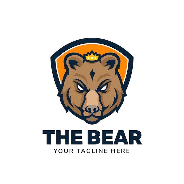 Free vector bear logo design template