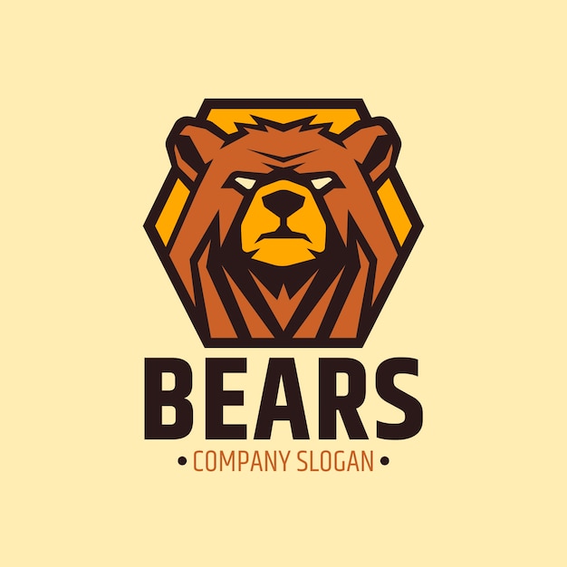 Free Vector bear logo design template