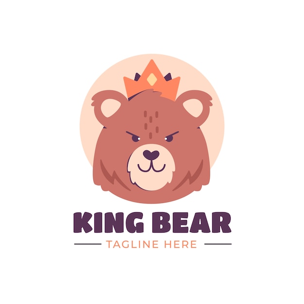 Free Vector bear logo template design