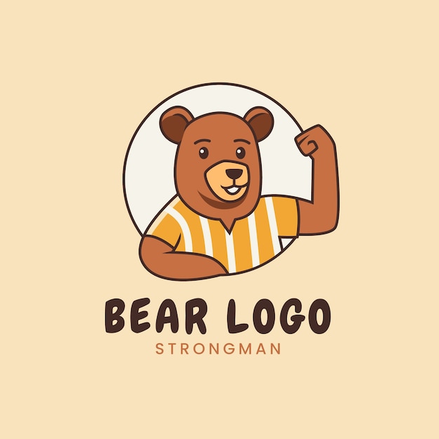 Free Vector bear logo template design