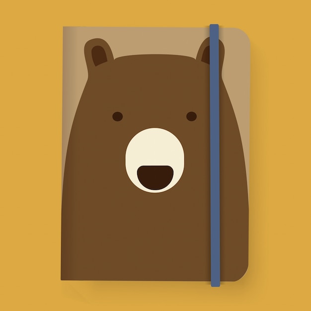 Free Vector bear notebook graphic illustration