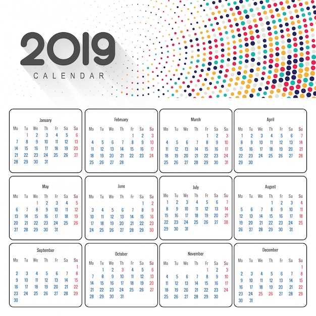 Beautiful 2019 business calendar design