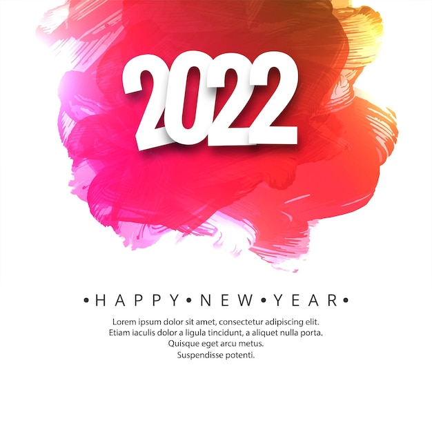 Free Vector beautiful 2022 card holiday splash background