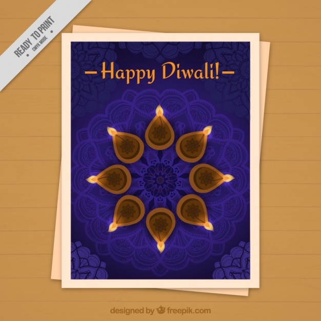 Free vector beautiful abstract diwali festival brochure