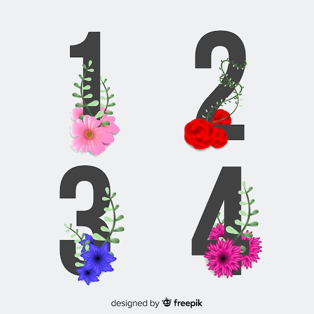 Free Vector beautiful alphabet with flowers