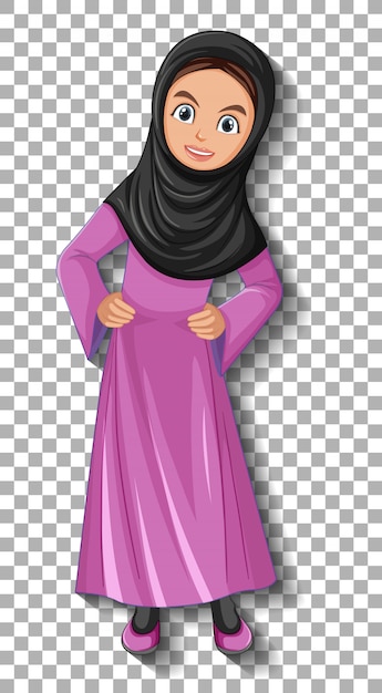 Beautiful arabic lady cartoon character