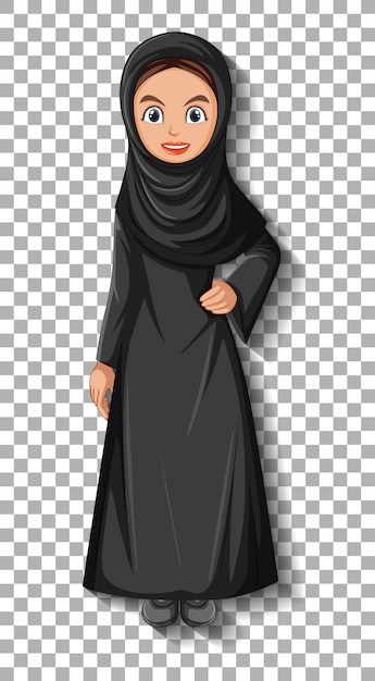 Free Vector beautiful arabic lady cartoon character