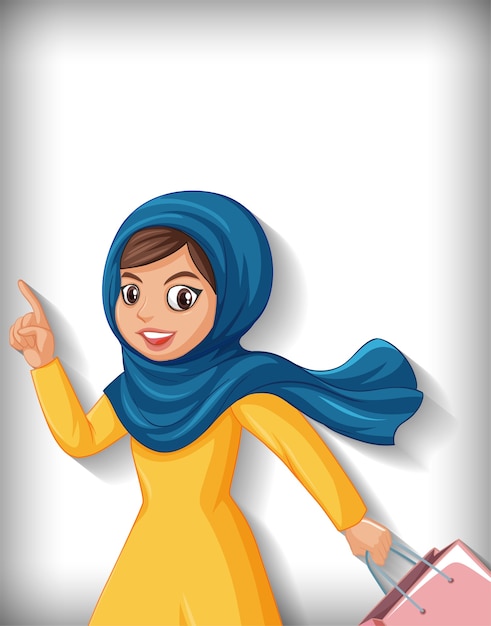 Free Vector beautiful arabic lady cartoon character