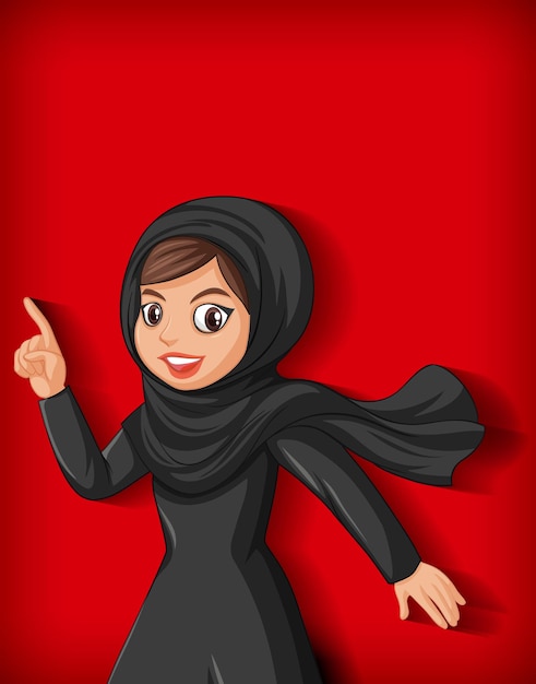 Free Vector beautiful arabic lady cartoon character