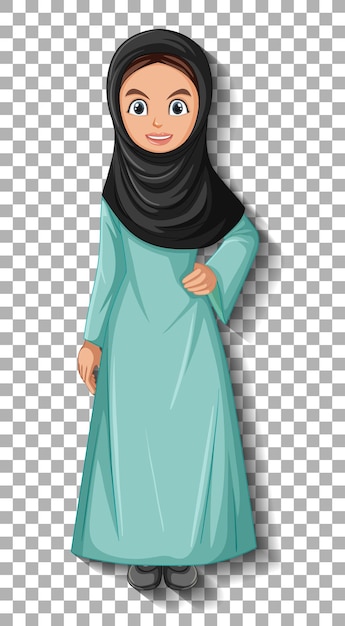 Beautiful arabic lady cartoon character