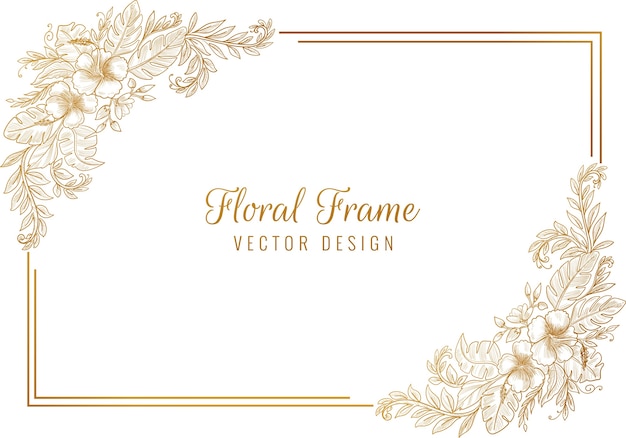 Beautiful artistic sketch floral frame