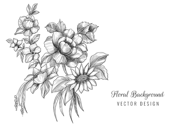 Beautiful artistic sketch floral