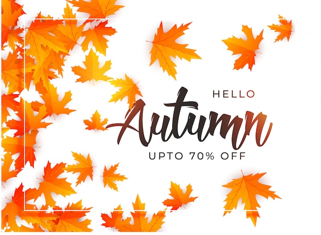 Free Vector beautiful autumn leaves background template