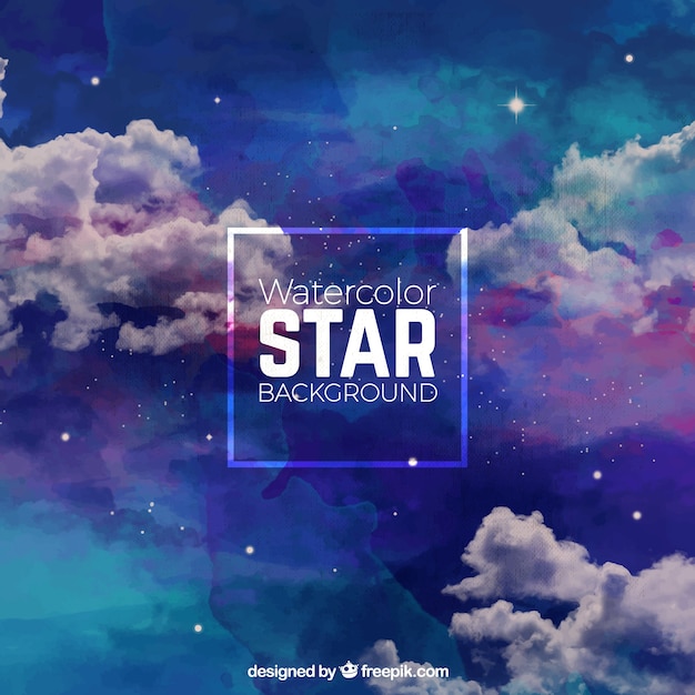 Free vector beautiful background with stars in watercolor style