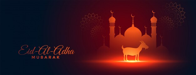 Beautiful bakra eid al adha festival banner design