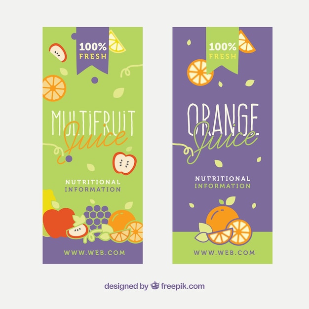 Beautiful banners of juices