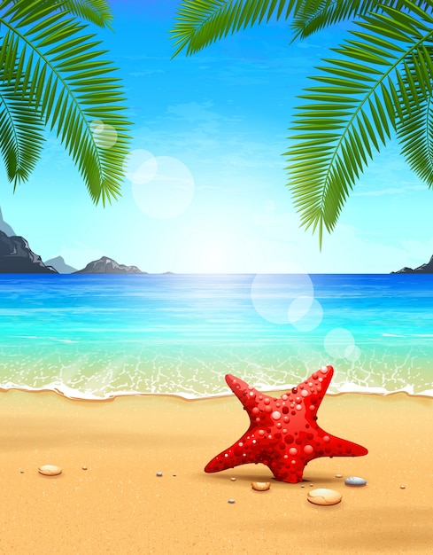 Free vector beautiful beach design