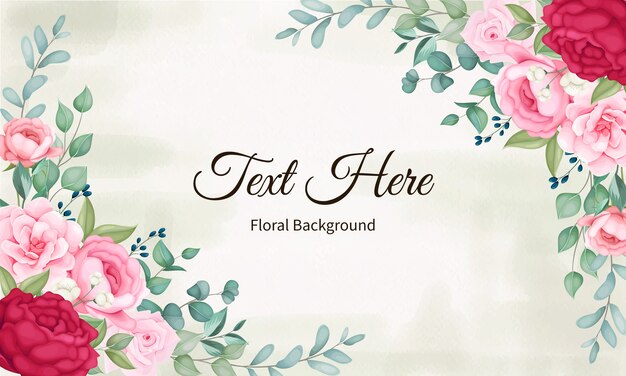 Beautiful blooming floral and leaves background