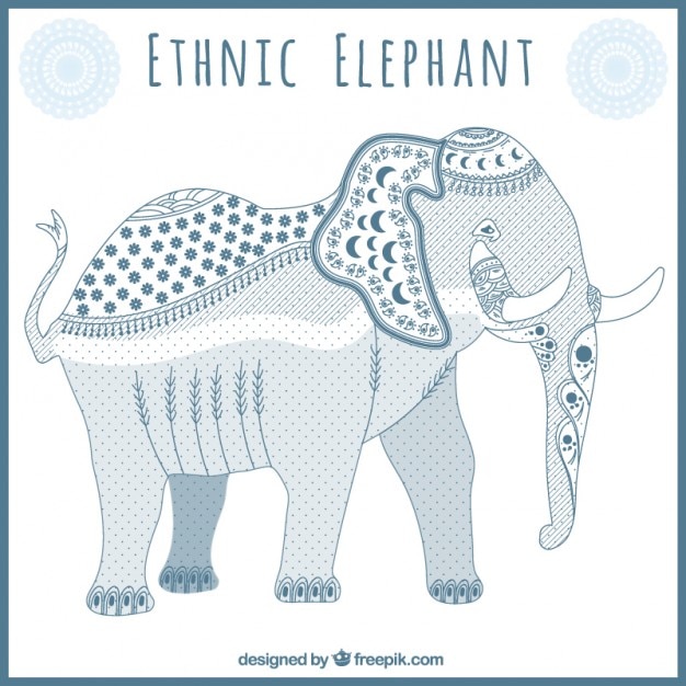 Beautiful blue ethnic elephant