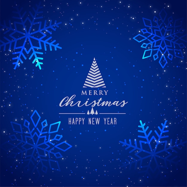 Free Vector beautiful blue snowflakes background for merry christmas