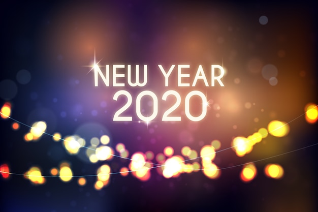 Free Vector beautiful blurred new year 2020