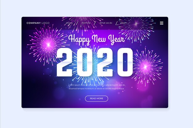 Beautiful blurred new year landing page