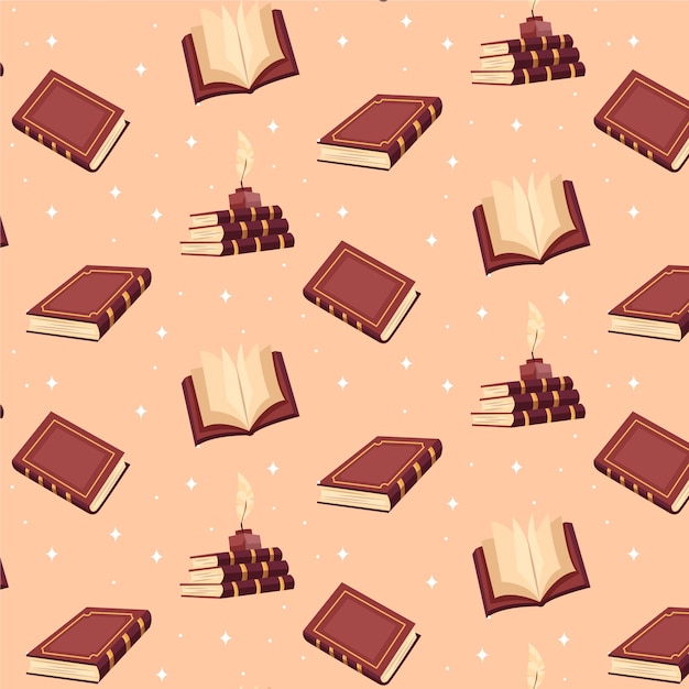 Free vector beautiful book club pattern illustration