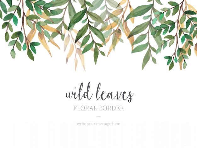 Beautiful Border with Wild Leaves