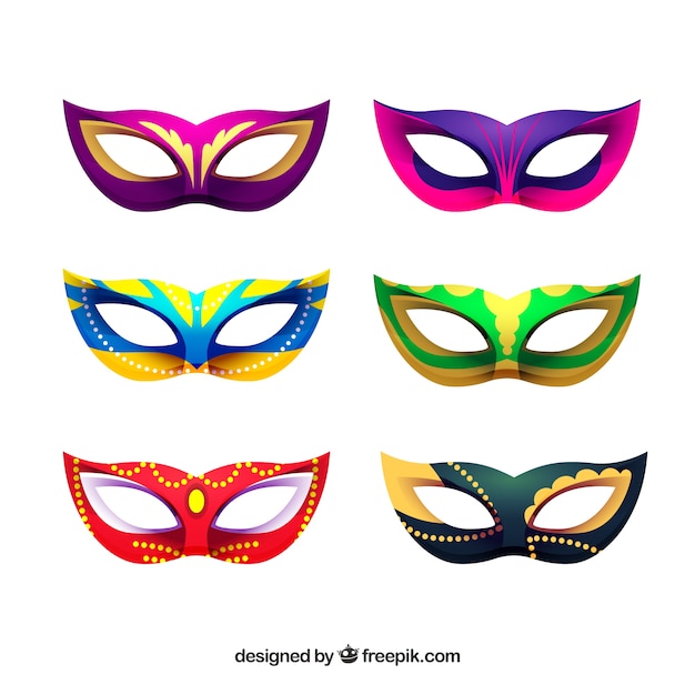 Beautiful brazilian carnival mask collection