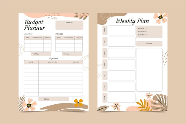 Beautiful budget planner template