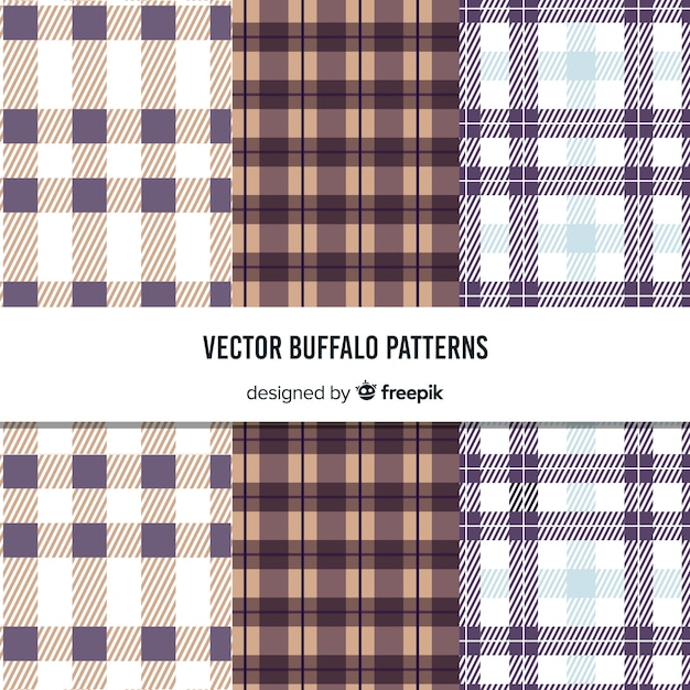 Free vector beautiful buffalo pattern collection