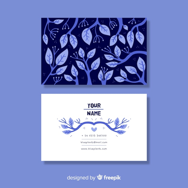 Beautiful business card template with nature concept