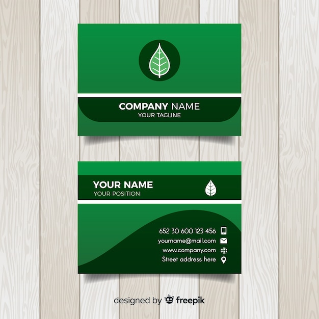 Free vector beautiful business card with nature design