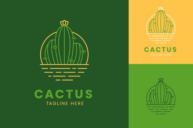 Beautiful cactus logo template