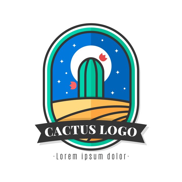 Beautiful cactus logo template