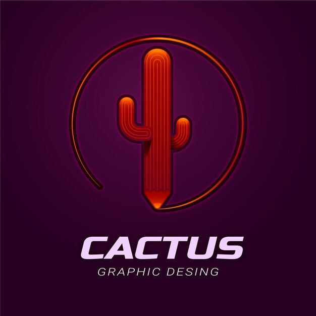 Beautiful cactus logo template