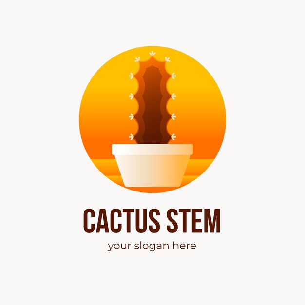 Beautiful cactus logo template