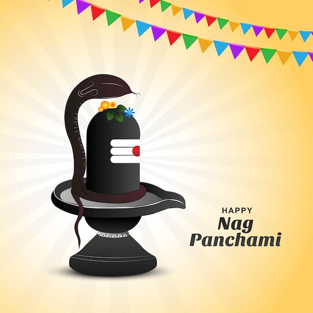 Beautiful card nag panchami on indian festival celebration background