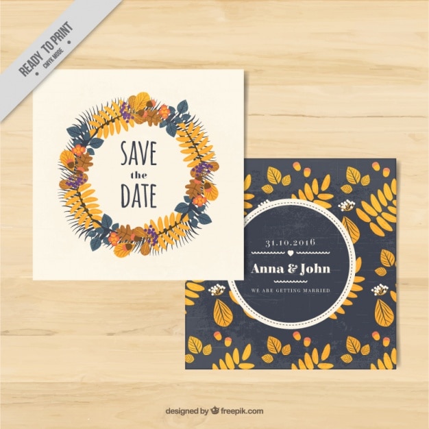 Free vector beautiful cards to celebrate the fall