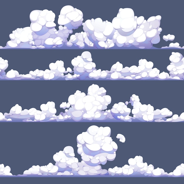 Free Vector beautiful cartoon cloud collection