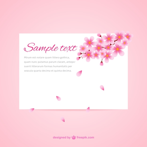 Free Vector beautiful cherry blossom card