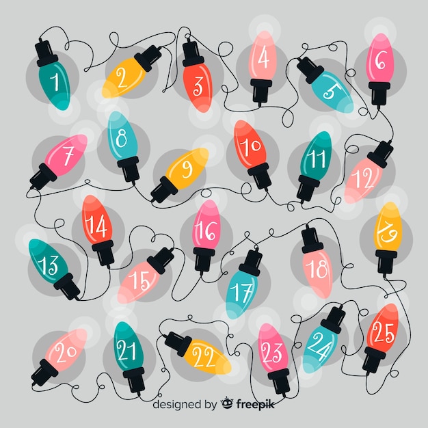 Free Vector beautiful christmas advent calendar