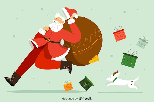 Beautiful christmas background in flat design