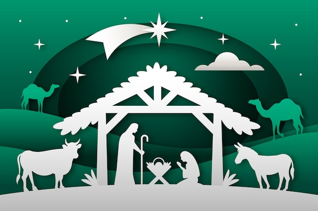 Beautiful christmas background in flat design